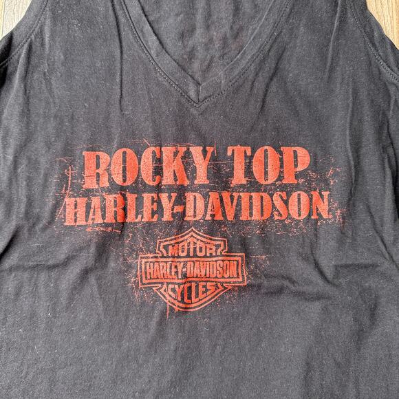 Harley Davidson‎ Tank Top Women's Medium Black Motorcycle V-Neck Tennessee 5886 - Picture 2 of 10